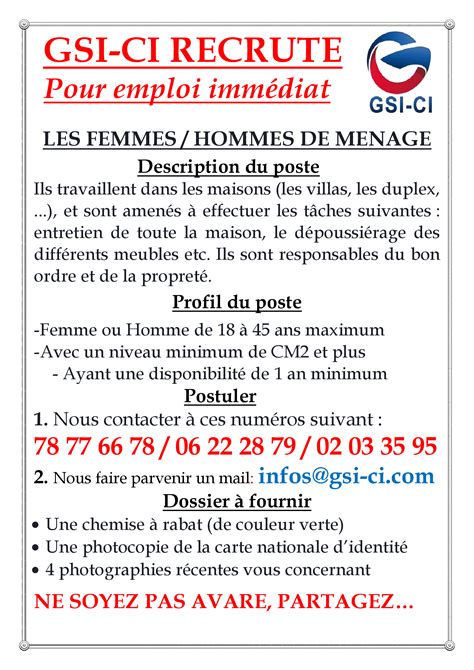 intitulé poste femme de ménage|Modèle de description demploi de femme de ménage pour les。